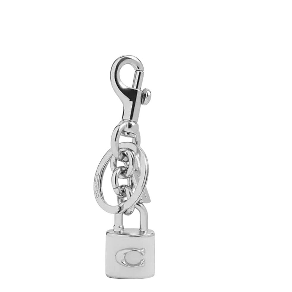 Coach White & Silver Lock Bag Charm NWT